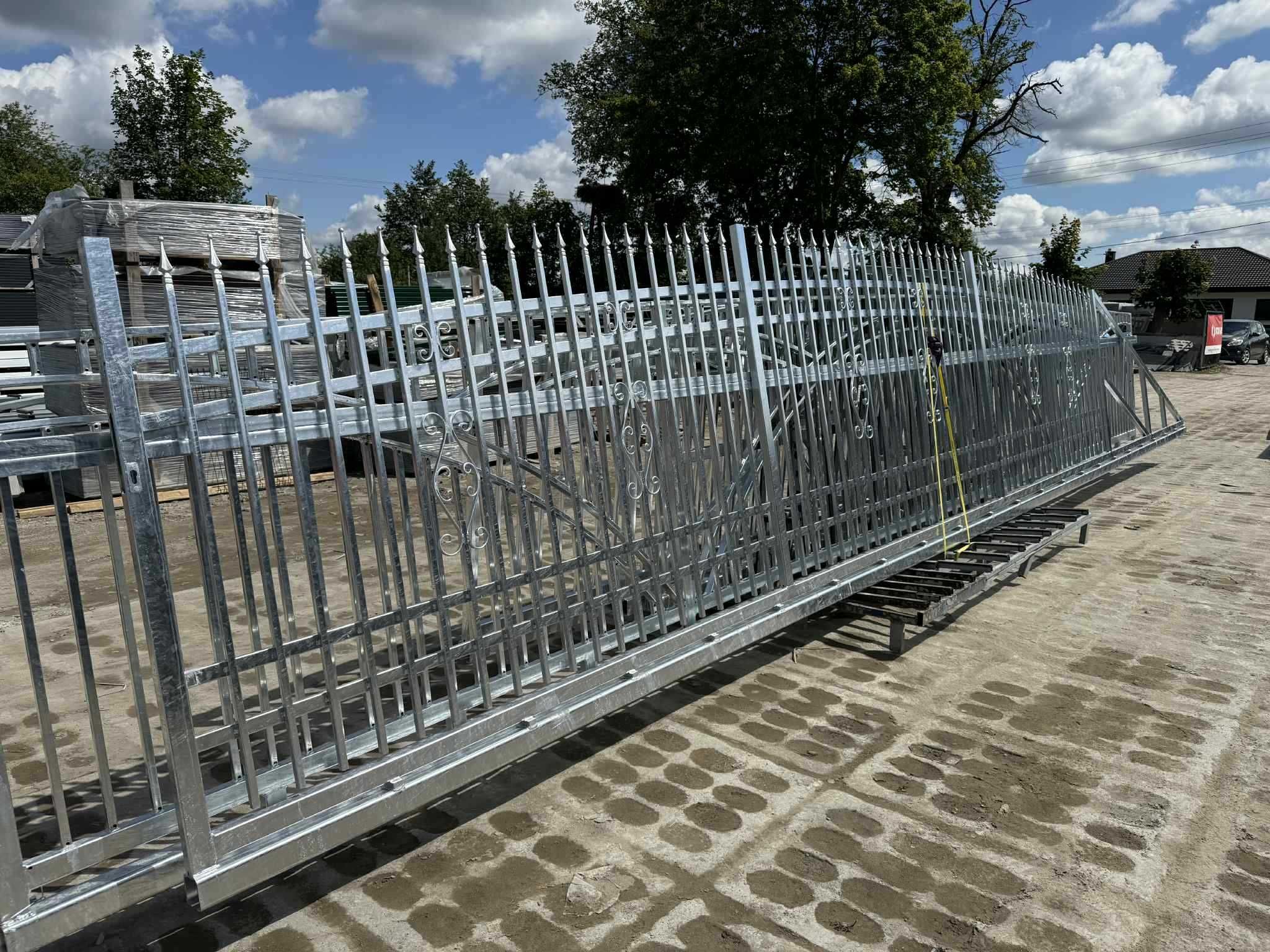 Bramy przesuwne panelowe palisadowe kute  ocynk PRODUCENT podlaskie
