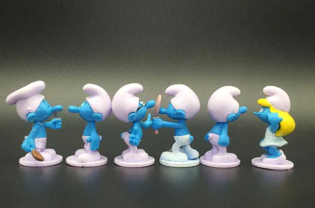 Figurki Smerfy zestaw 12 sztuk urodziny tort gargamel klakier