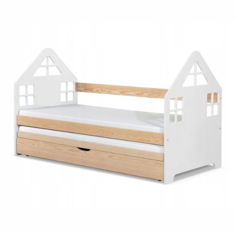 Dwuosobowe łóżko dla dzieci jak DOMEK z materacami w komplecie!