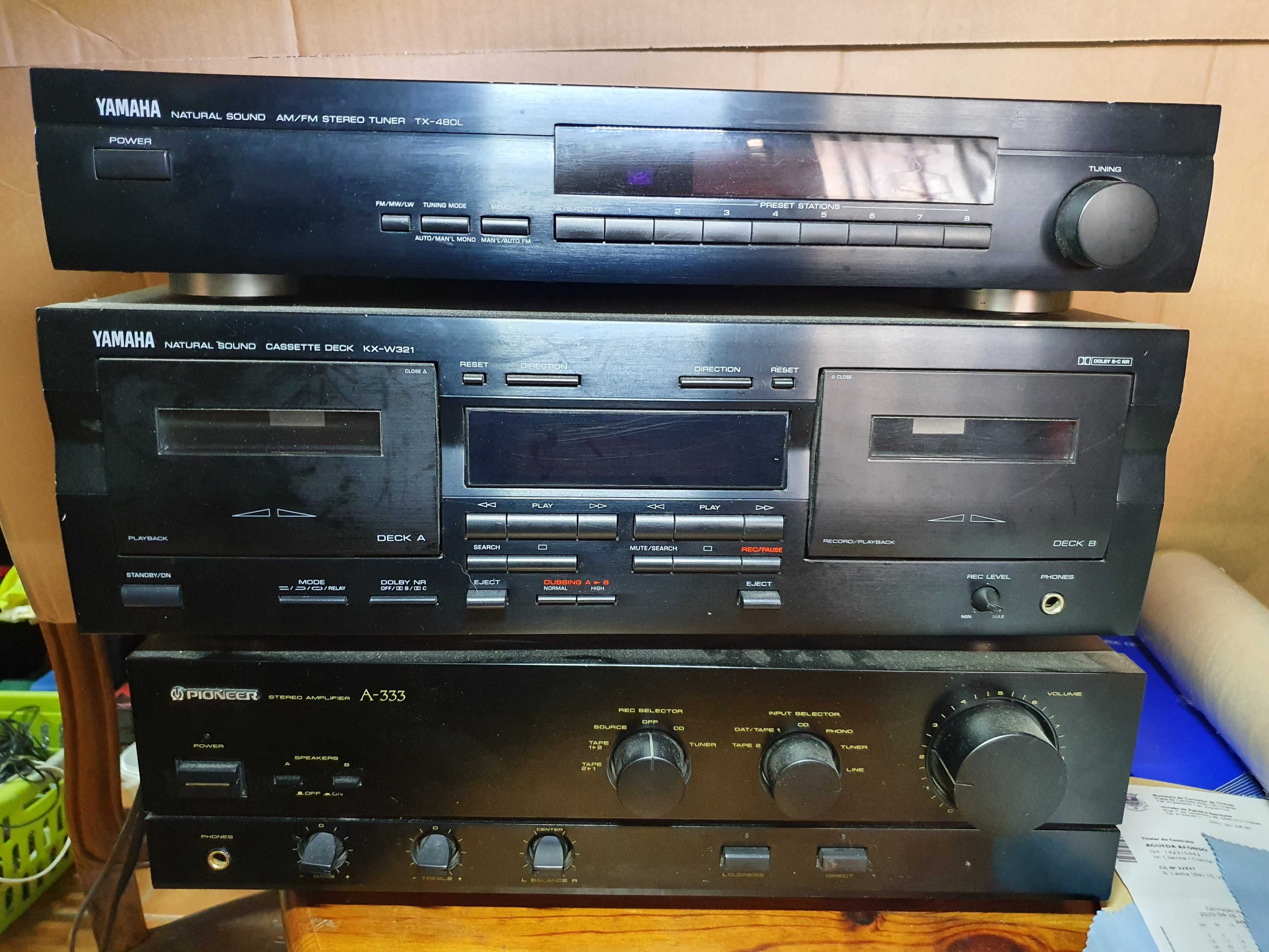 Pioneer Amplificador A 333 / YAMAHA rádio tx 480/ deck KX-W321 k7