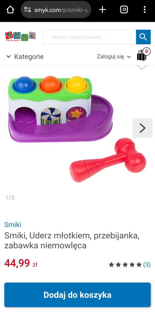 Zabawka dla dzieci, smyk, młotek