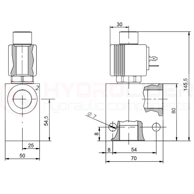 Zawór elektr. B2S NZ 2/2 3/4" 24v 140l/min 350bar