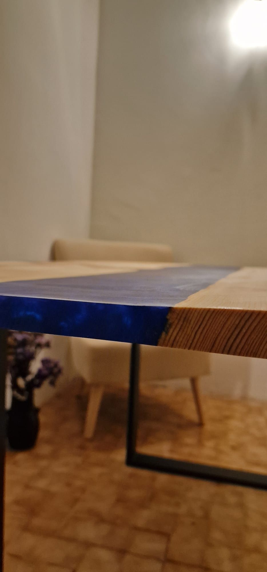 River table, mesa com resina