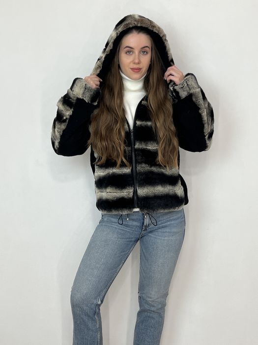 Шуба полушубок натуральна жіноча шіншіла