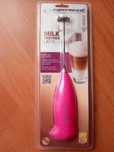 spieniacz do mleka różowy nowy Esperanza, na baterie paluszki, 22 cm