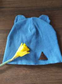 Śliczna wiosenna czapka niemowlęca, niebieska unisex 42/43 6-9 miesięc