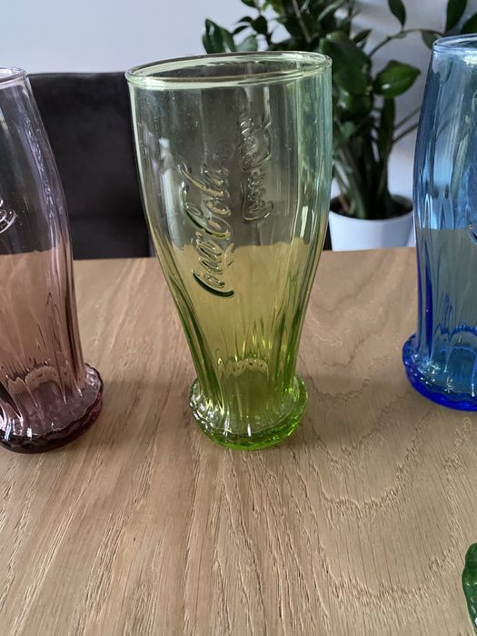 Szklanki kolorowe szkło coca cola 6 szt