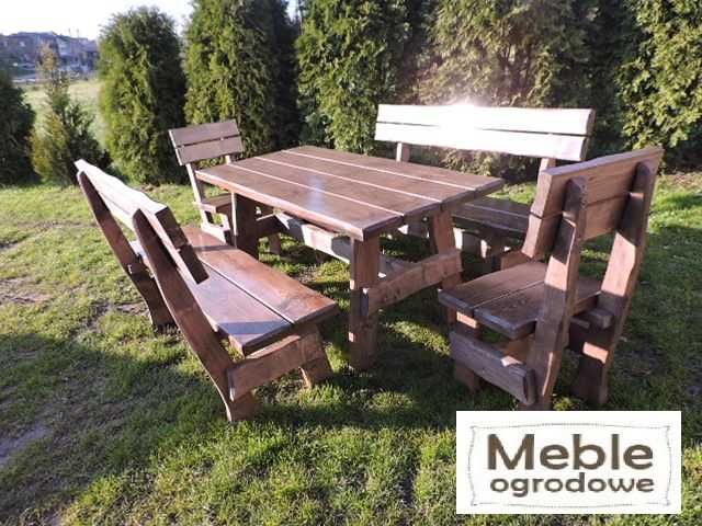 Zestaw Mebli Ogrodowych Drewniany Solidny Producent Stół Krzesła Ławki