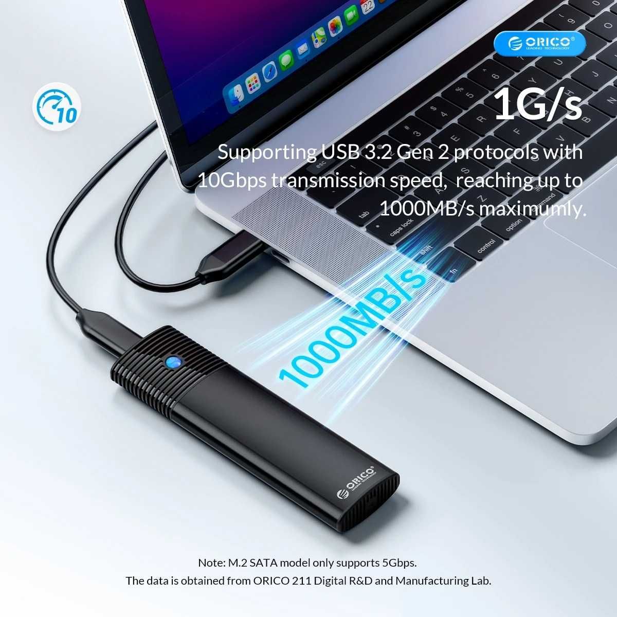 Кишеня дисків Orico M.2 NVMe/SATA 10 Gbps (PWDM2-G2) Blue