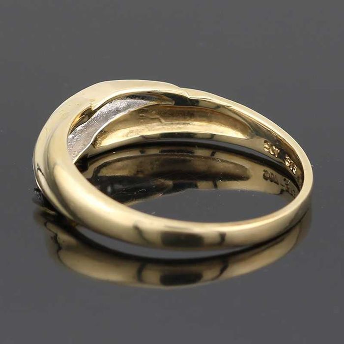 Złoty pierścionek z diamentami obrączka 9K