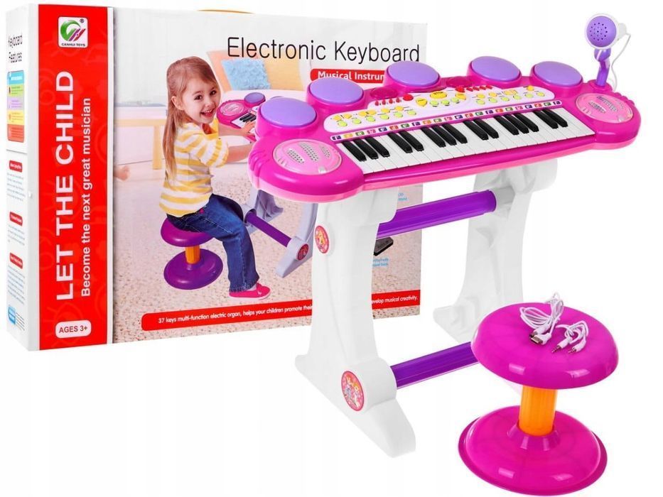 Keyboard dla dzieci MP3 USB zasilanie z powerbanku