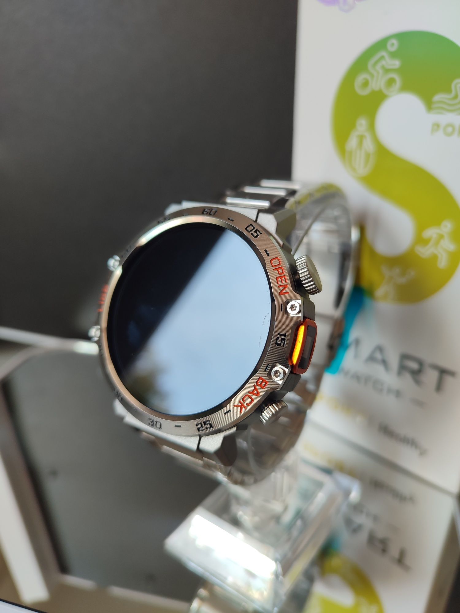Nowy męski Smartwatch zegarek bluetooth branzoletka srebrny