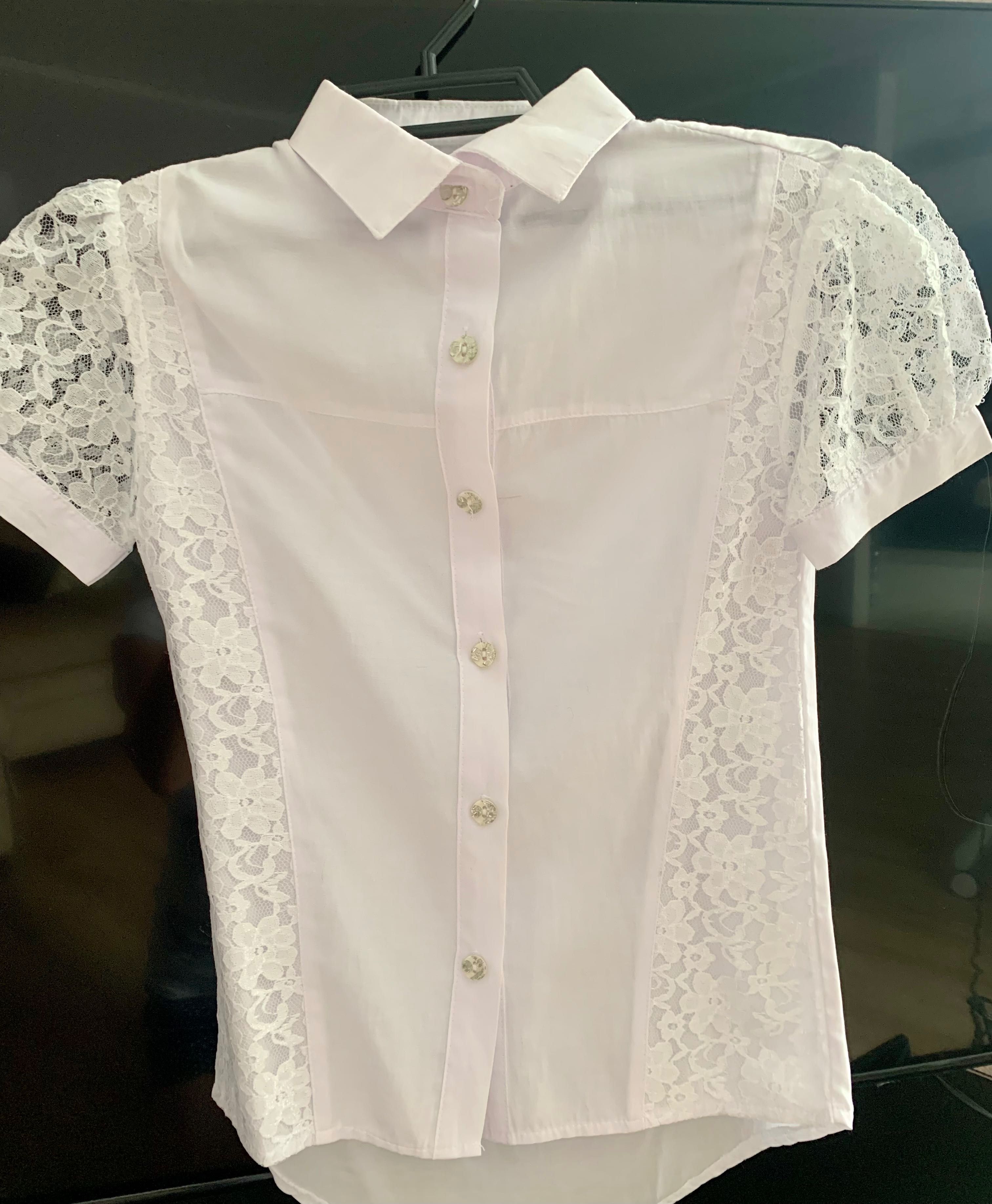Белая школьная блузка 9-11 лет