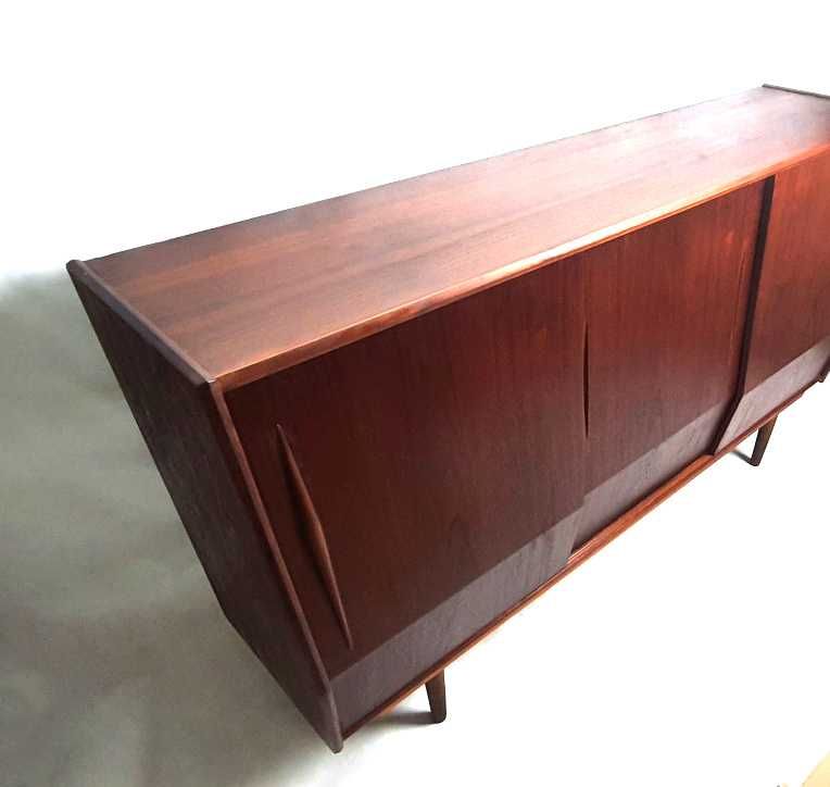 Komoda duńska, regał, Highboard, tekowy, vintage, sideboard, lata 60.