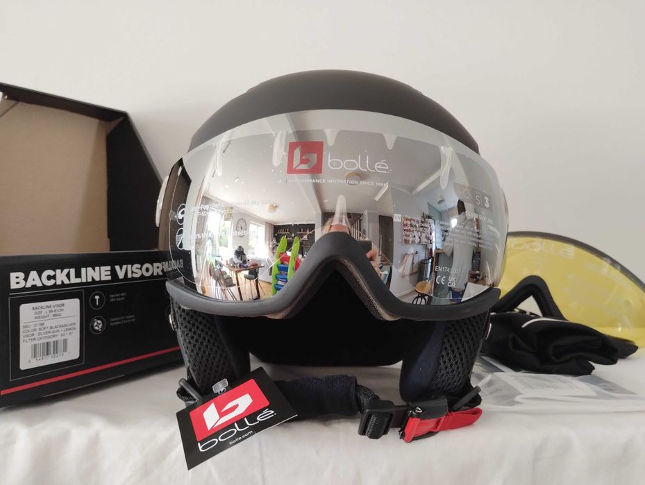 Kask narciarski Bolle Backline Visor Soft Black Silver L 59-61cm