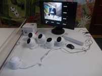 monitoring zestaw 6 kamer, rejestrator, monitor