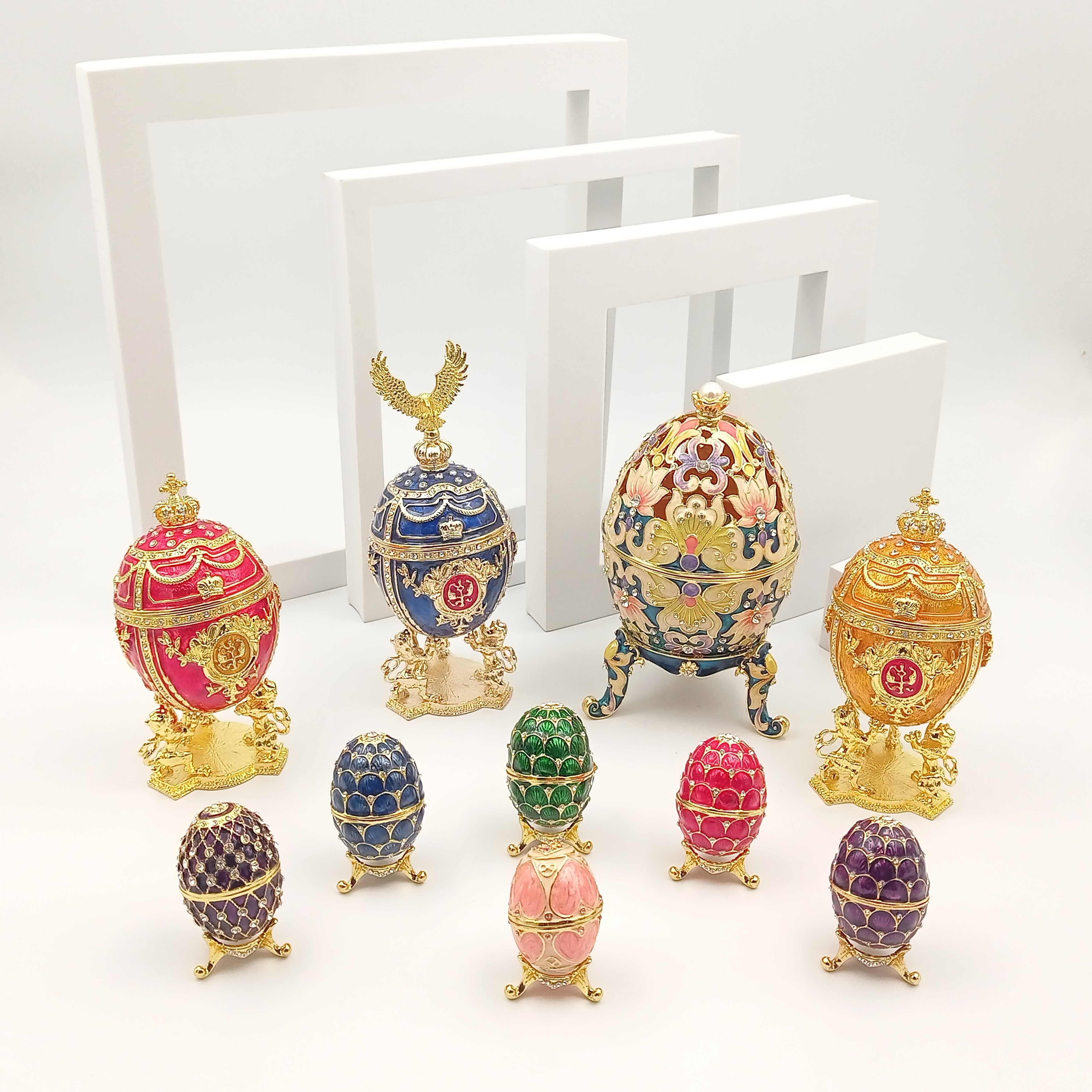 Jajko jajo faberge pojemniki szkatułka czerwone