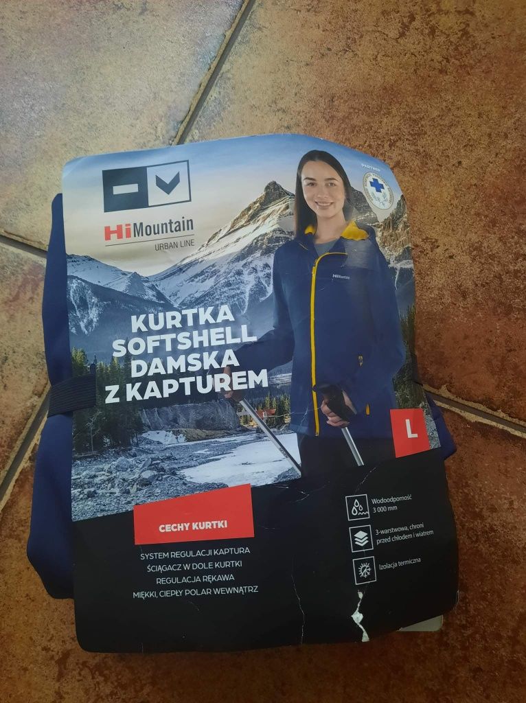 Nowa kurtka damska softshell z kapturem HiMountain rozmiaru L