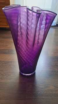 Wazon szklany wysoki fioletowy