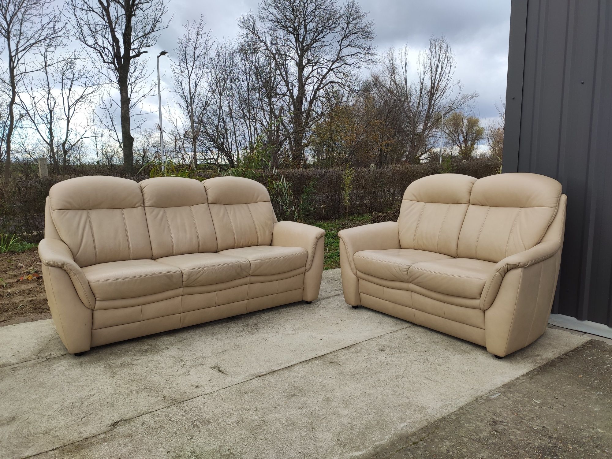 Sofa skórzana 3-osobowa+ 2-osobowa- 100% skóra naturalna! Okazja
