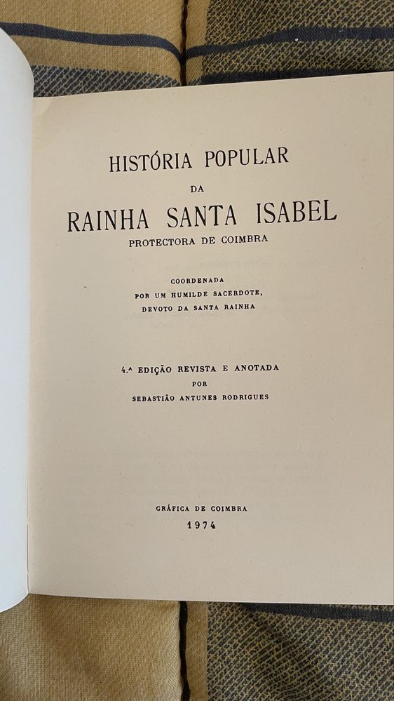 Livro História Popular da Rainha Santa Isabel