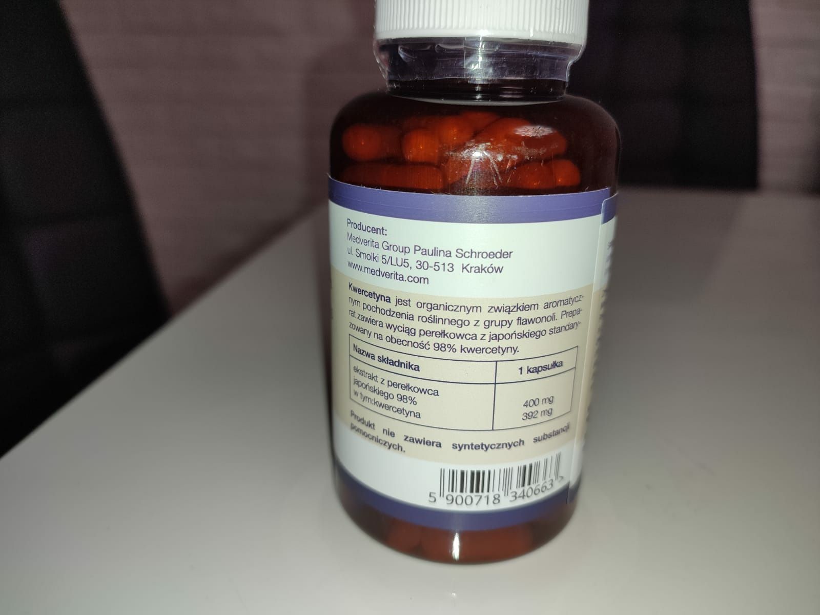 Kwercetyna Medverita 400 mg 100 kapsulek