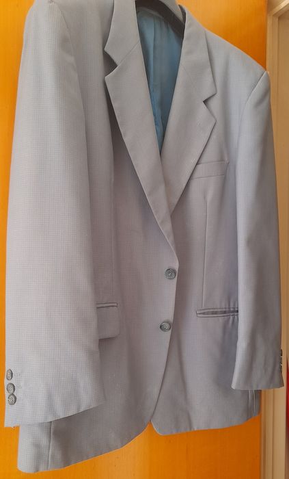 Blazer vintage azul e bege tamanho 52 - Bom estado