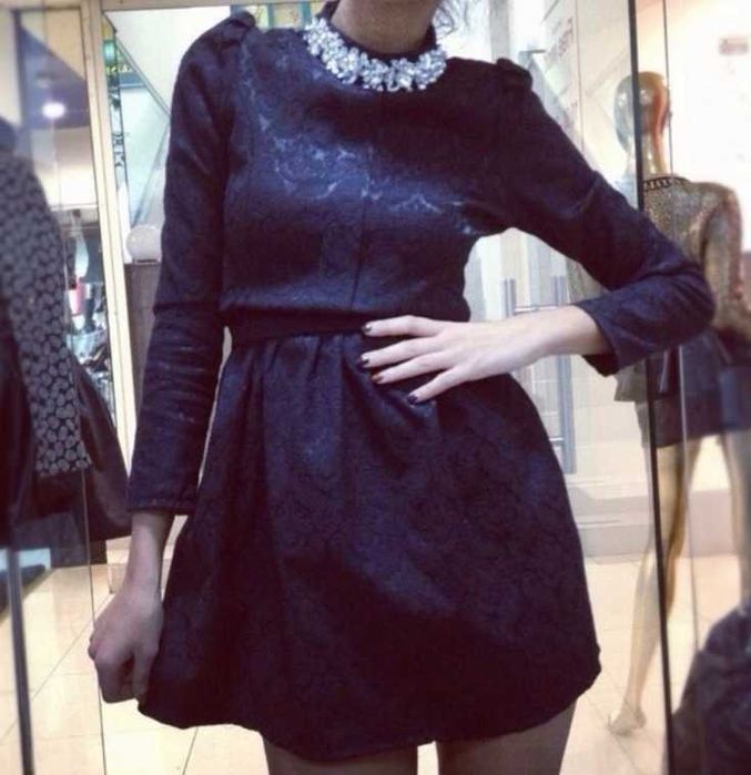 Чёрное стильное платье нарядное ажурное чорна сукня стильна топ миди