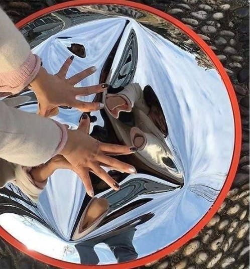 Сферичне дорожнє дзеркало ∅30 см з кріпленням