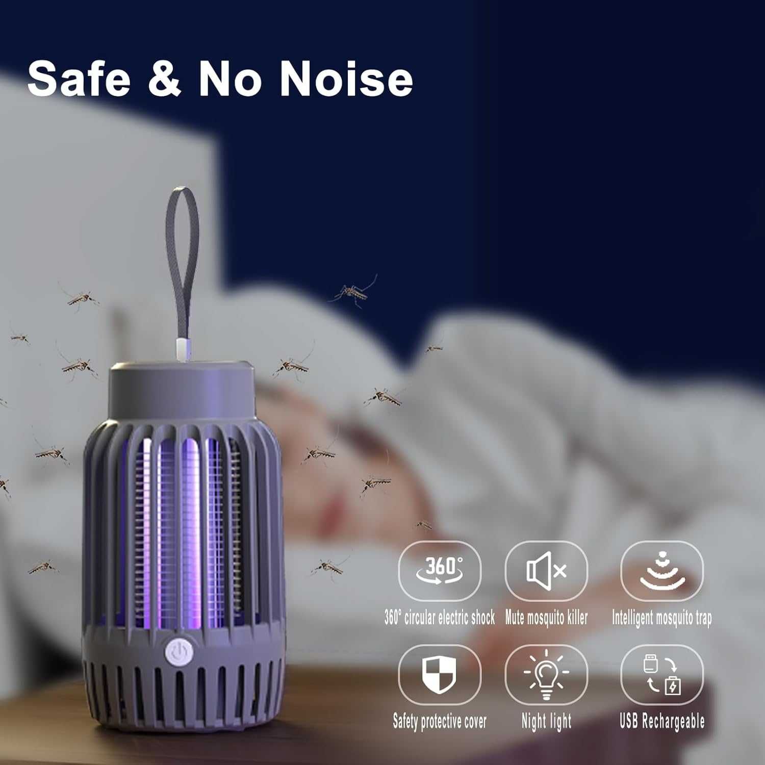 Nowa lampa owadobójcza / lamka / pułapka / lampka nocna / 2w1 !9173!
