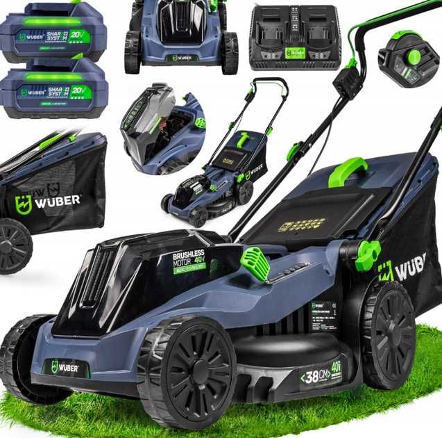 Косарка акумуляторна Wuber 38 см 42 л 3400 об/хв косилка