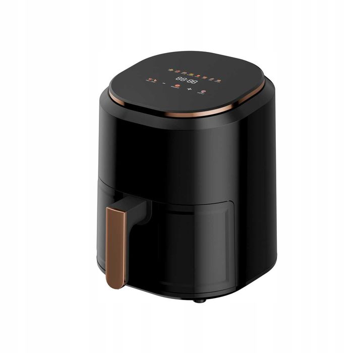 nowa frytkownica beztłuszczowa air fryer linbox kolorowe ikony czarna