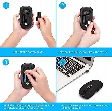 Cimetech Bezprzewodowa mysz komputerowa USB czarny