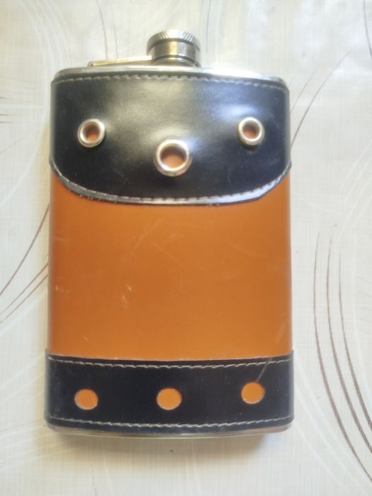 Фляга,нержавеющая сталь, кожа 250мл