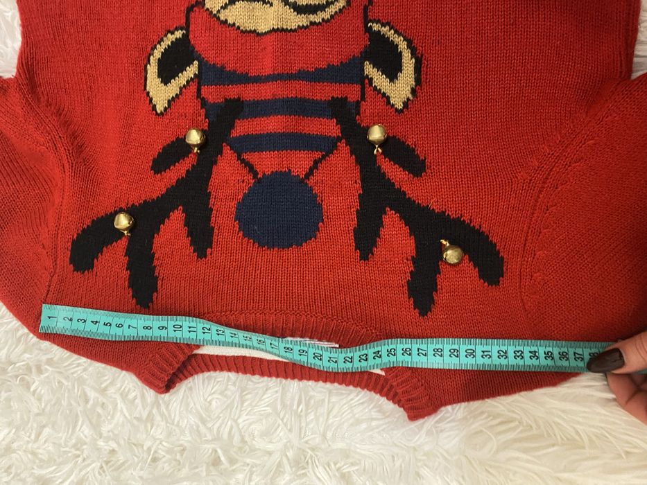 Новогодний красный свитер с оленем 140 см 9/10
