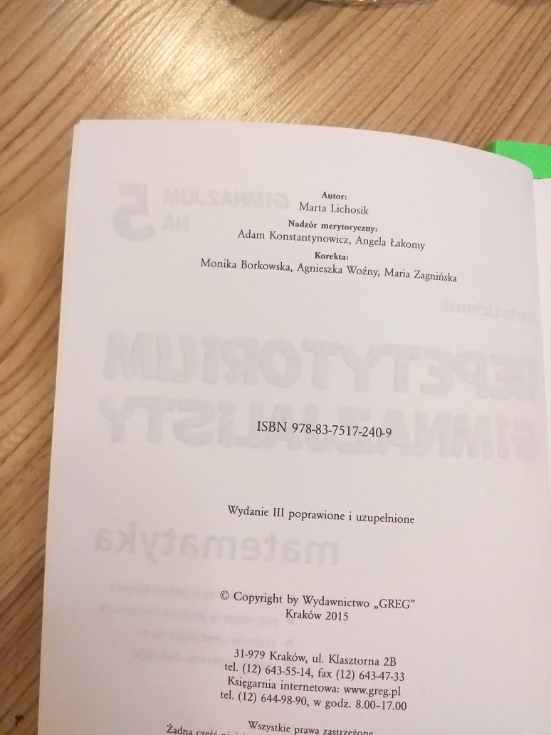 Repetytorium gimnazjalisty Matematyka + część przyrodnicza Zestaw