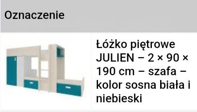 Łóżko piętrowe JULIEN