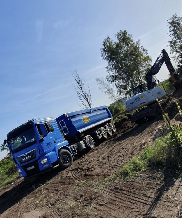 Transport materiałów sypkich - usługi koparką