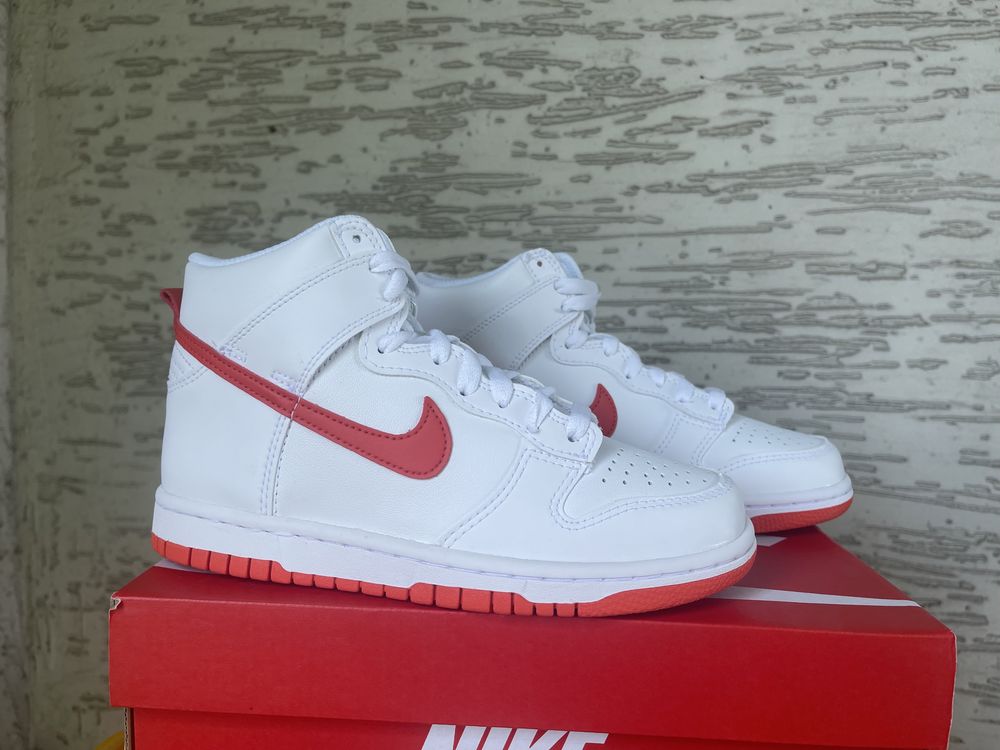 Nike Dunk High White Red 36.5 *NOWE*