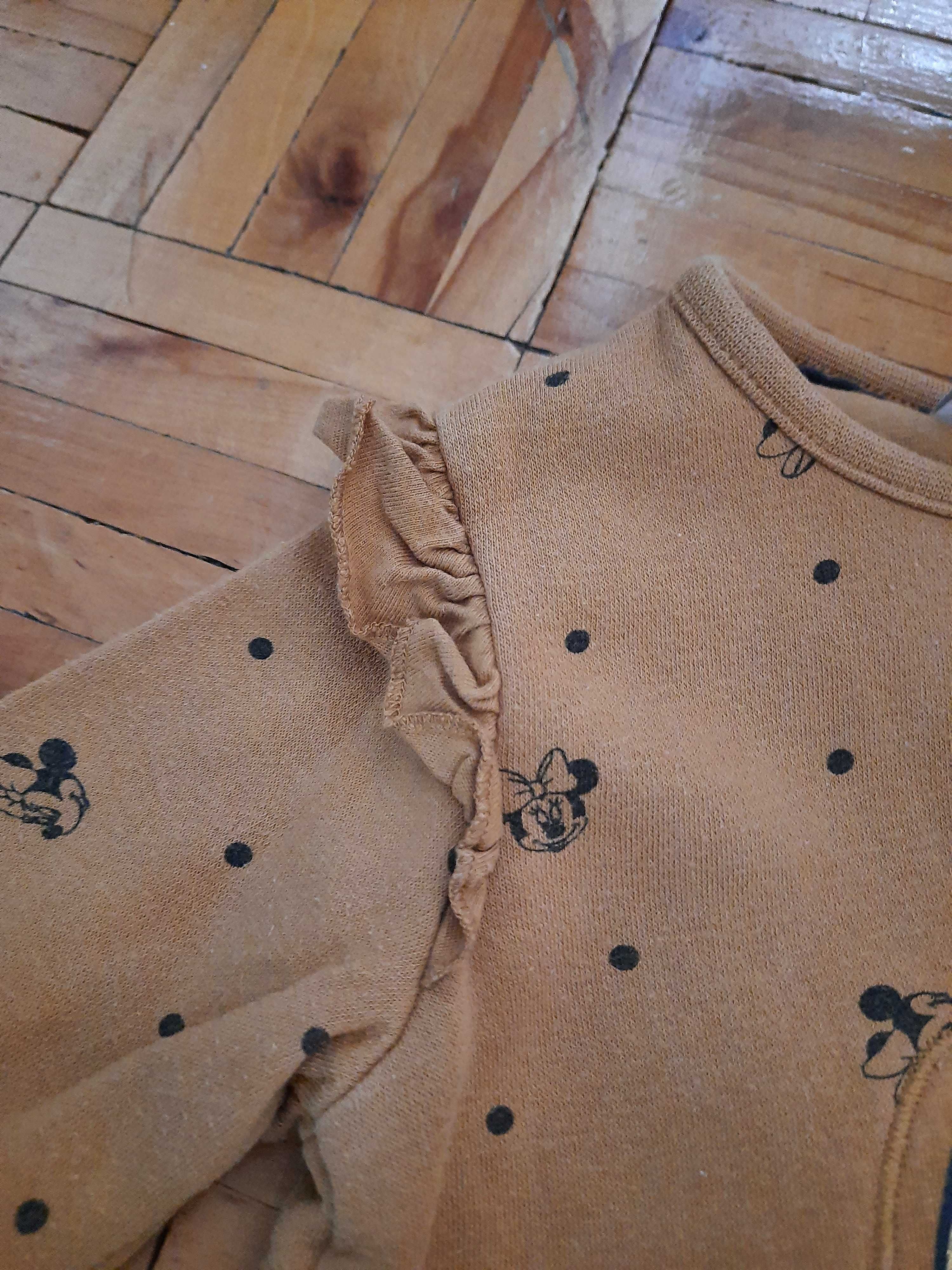 bluza getry myszka miki zestaw dla dziewczynki rozmiar 74 6 9 miesiecy