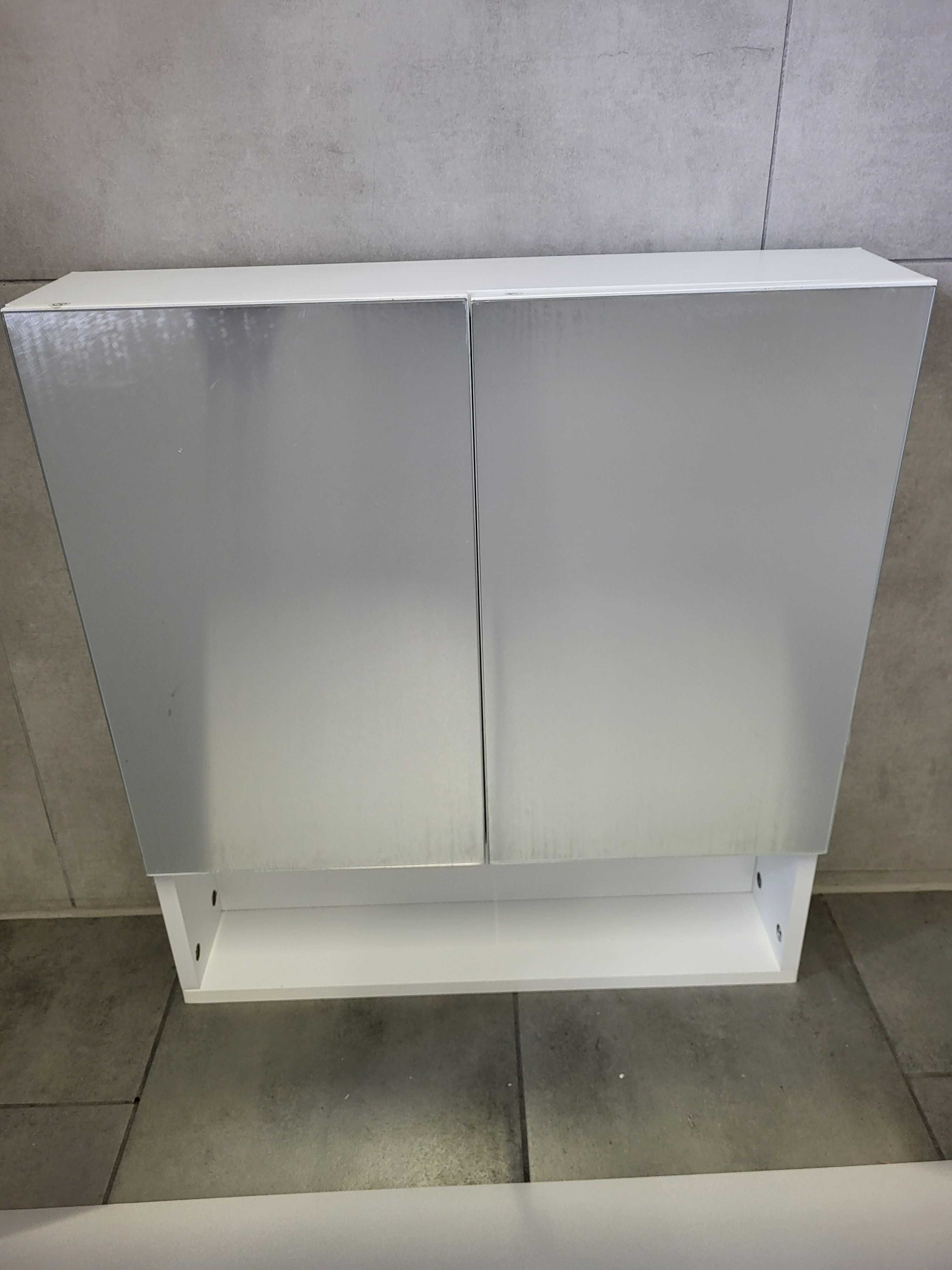 H15 złożona biała wisząca szafka łazienkowa z lustrem półka WADA