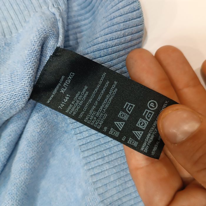 Tommy Hilfiger bawełniany sweter w serek roz,xl/54 bawełna elegancki