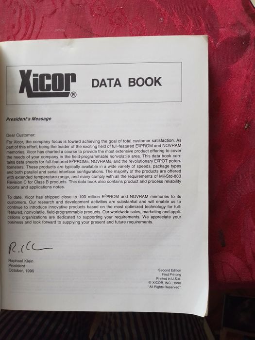 Data Book- Xicor- 2 edicion - USa - 20E -  Cenouras 3E - Desde 2E.