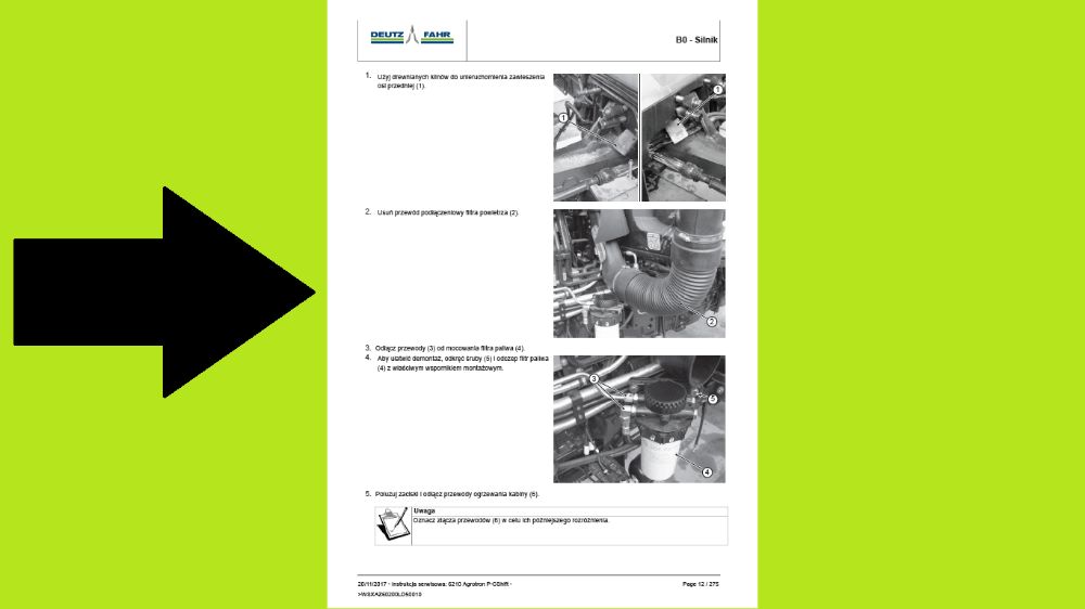 Deutz Fahr 6210 AGROTRON instrukcja napraw po Polsku!