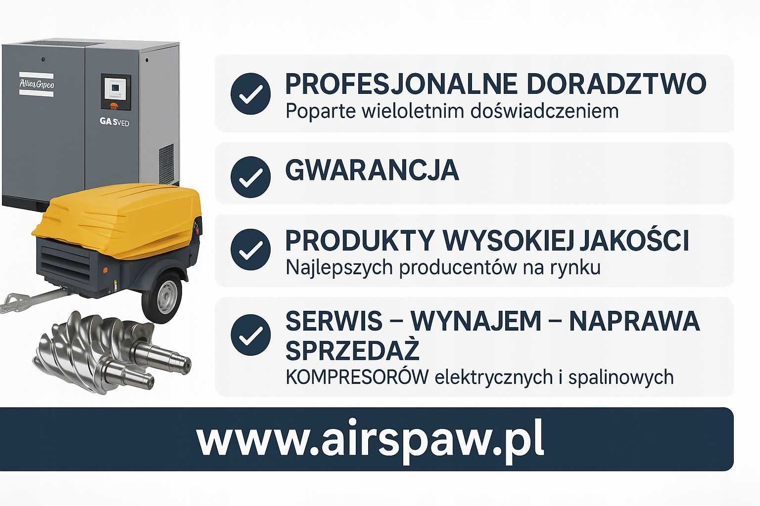 Sprężarka śrubowa ATLAS COPCO GA26VSD maszyna z falownikiem