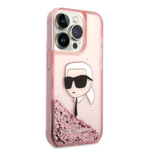 Etui Karl Lagerfeld Liquid Glitter iPhone 14 Pro 6,1" Różowy