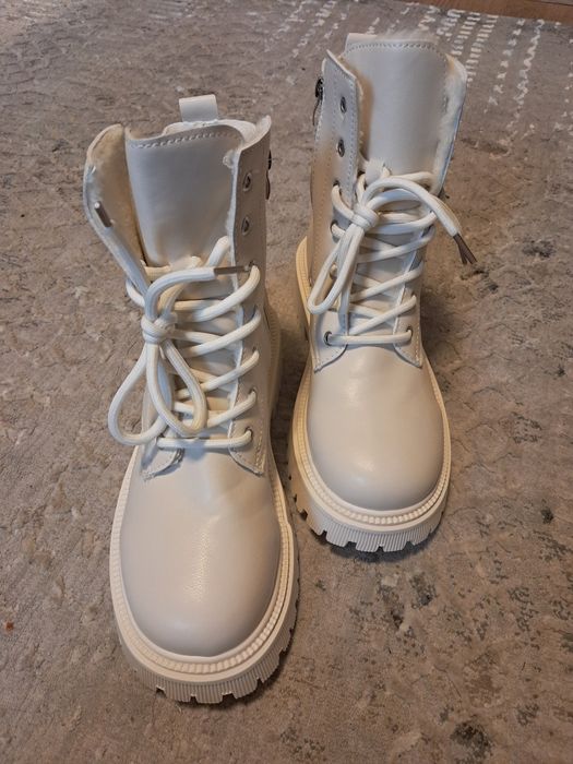 Buty botki Damskie zimowe buty wiązane