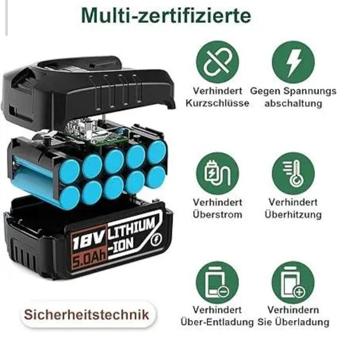 Аккумуляторы Li-ion 18 В 5,0 Ач 2 шт для инструментов Bosch Home Garde