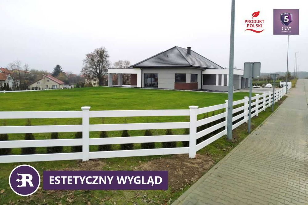 Ogrodzenie PCV TEXAS IV - 4 poprzeczki, 5 LAT GWARANCJI