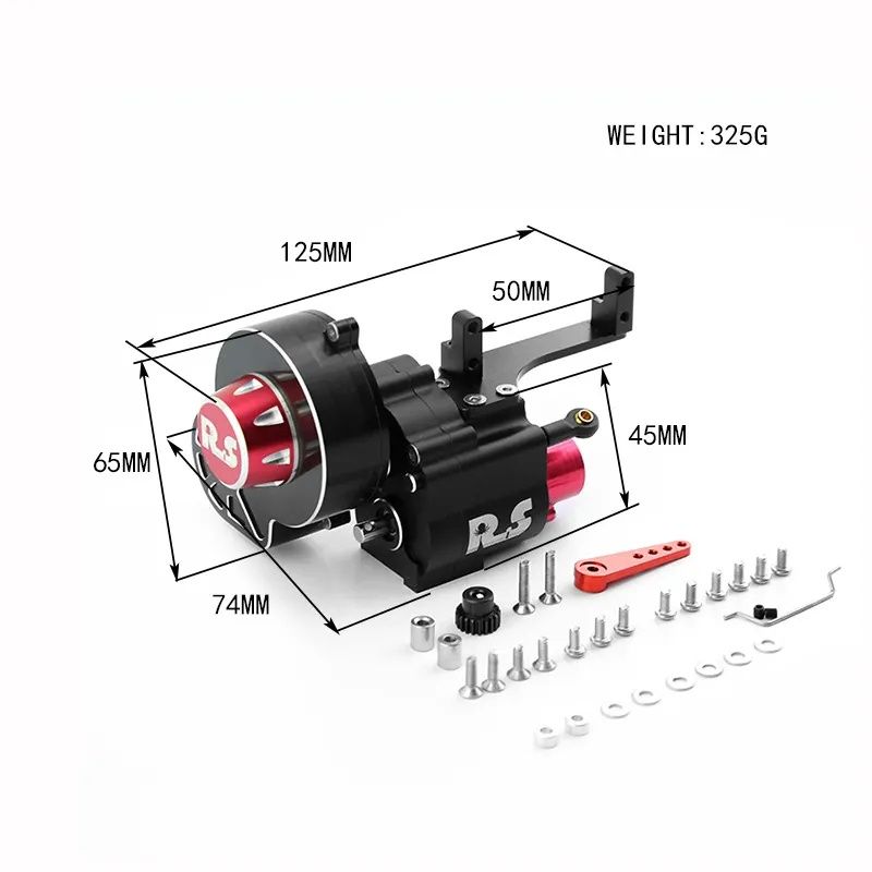 Metalowa skrzynia biegów przekładnia 2 biegowa do modelu rc AXIAL SCX